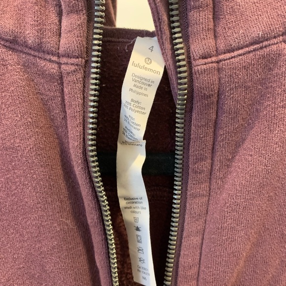 Maroon Size 4 LuluLemon Scuba Sweater - Picture 5 of 5